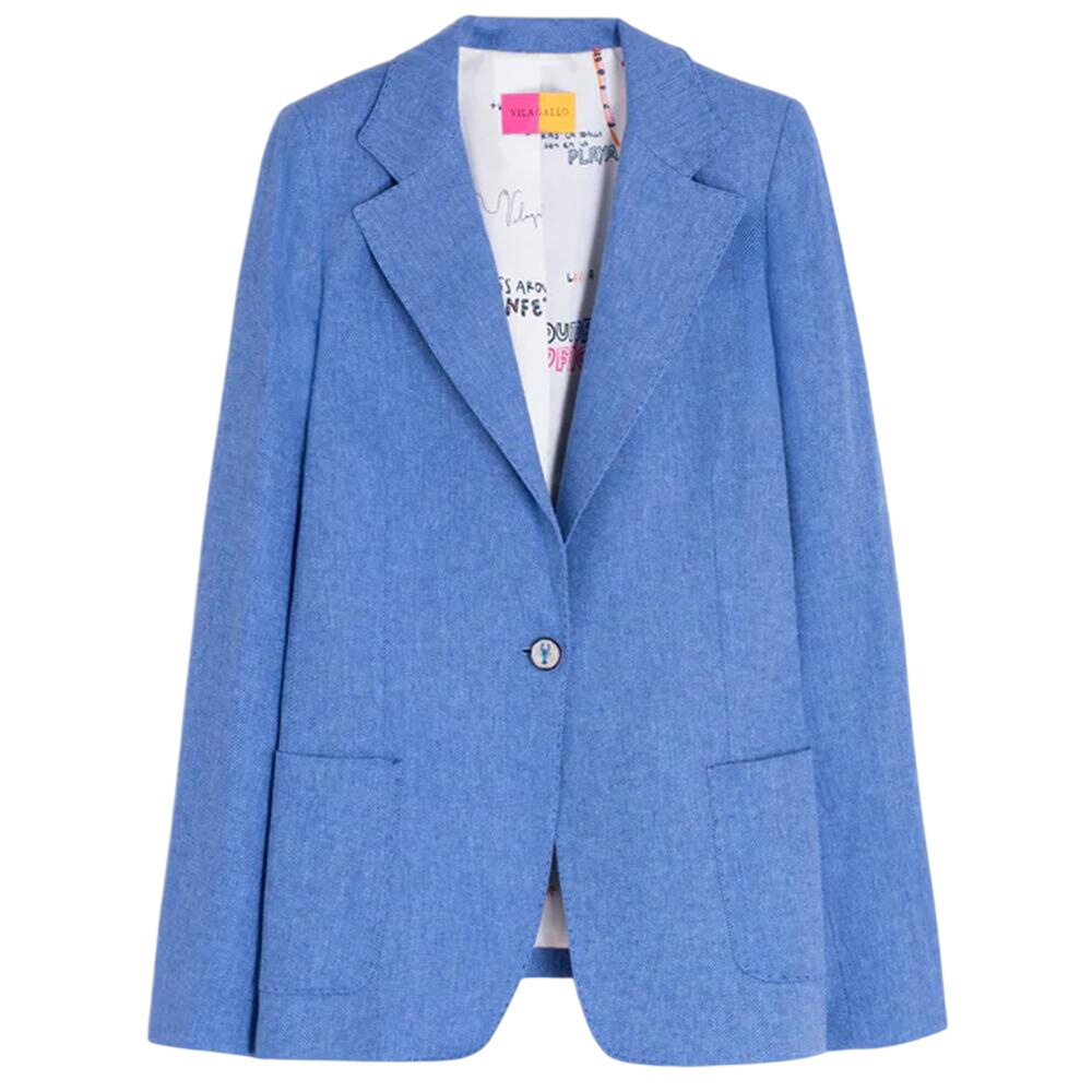 Vilagallo Light Blue Herringbone Jacket